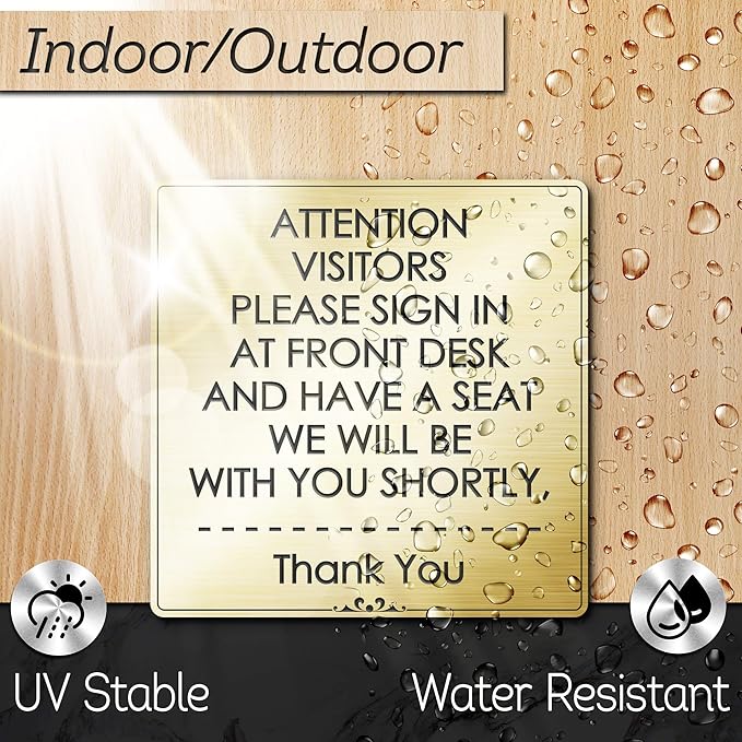 Custom Sign, Office Sign, Business/Office Name Plates for Doors/Wall, Indoor/Outdoor, 8x8 Inch, 18 Colors, (Prestige) Made in USA by My Sign Center