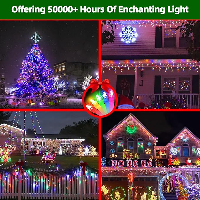 1620 LED Christmas Lights with 360 Drops,164ft 8 Modes Fairy Hanging String Lights with Timer Waterproof, Plug-in Hanging String Lights for Outdoor Holiday Wedding Party Christmas Decor (Multicolor)