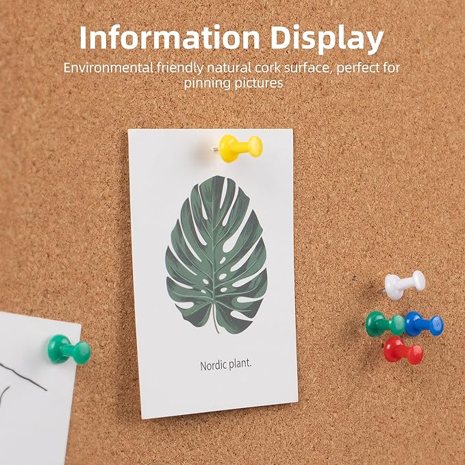 Board2by Extra Large Cork Bulletin Board 60" X 36", Silver Aluminum Framed 5'x3' Corkboard for Wall, Wall Mounted Notice Pin Board with 18 Push Pins for School, Home & Office