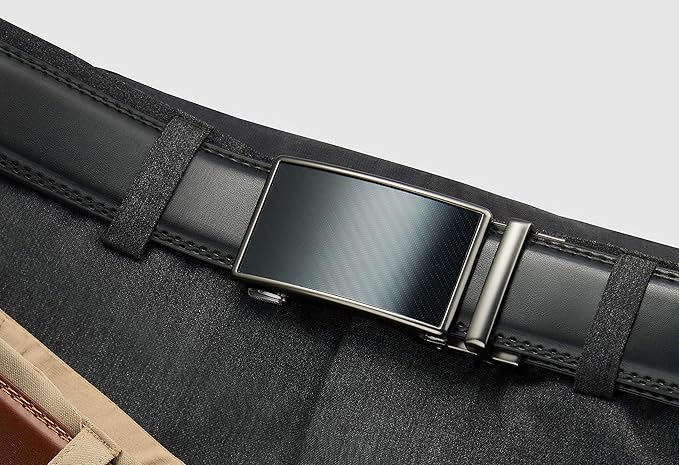 CHAOREN Mens Belt - Mens Ratchet Belt Leather 1 3/8" for Dress Pant - Micro Adjustable Belt Fit Everywhere