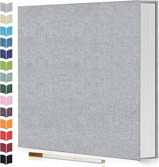 Photo Album Self Adhesive Scrapbook,Large Photo Book for 4x6,5x7,8x10 Pictures,DIY Album for Baby Wedding Family Travel Birthday,with Metallic Pen and Scraper