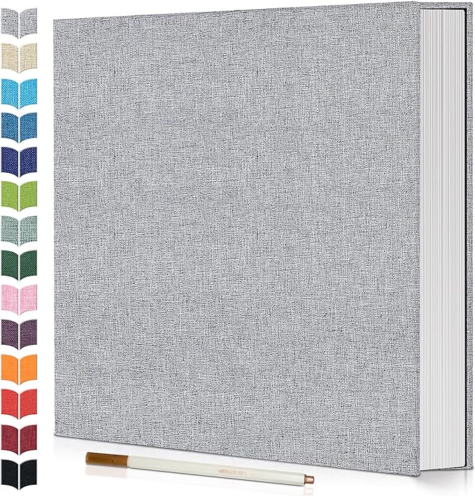 Photo Album Self Adhesive Scrapbook,120 Pages Large Photo Book for 4x6,5x7,8x10 Pictures,DIY Album for Baby Wedding Family Travel Birthday,with Metallic Pen and Scraper