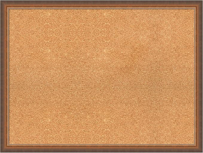 Amanti Art Natural Cork Board for Wall, 24x32 Vision Board with Bronze Frame, Large Corkboard Office Decor for Home Organization, Modern Corkboard Pinboard to Display Items for Home Organization in