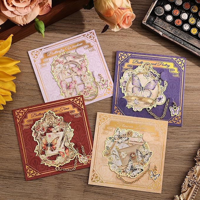 Metal Butterfly Bookmarks for Women - 4 Pieces Unique Cute Page Holder Book Marks for Teachers Students Teen Girl Gifts Book Reading Lovers Writers, Book Markers for School Office Home Supplies (4pcs)