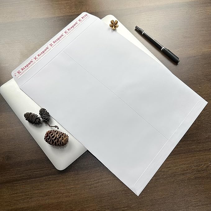 250 PCS 10x13 inches Security Catalog Envelopes Printable Self Seal Envelopes, Anti Tear White Kraft Envelopes for Invitation Cards, Pictures, Photos, Documents