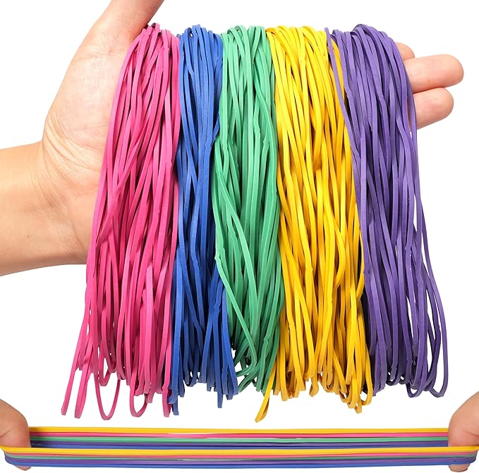 YOUOWO Rubber Bands Size #117A Multicolour 200g Strong Large Big Elastic Bands for Office Supplies Trash Cans File Folders Litter Box (7" x 1/16")