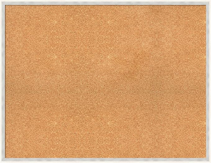 Amanti Art Natural Cork Board for Wall, 27x35 Vision Board with White Frame, Large Corkboard Office Decor for Home Organization, Modern Corkboard Pinboard to Display Items for Home Organization in