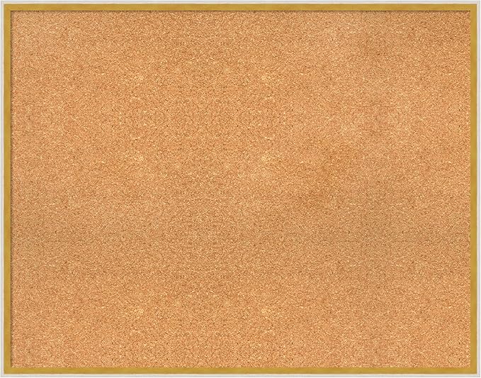 Amanti Art Natural Cork Board for Wall, 29x37 Vision Board with White Frame, Large Corkboard Office Decor for Home Organization, Modern Corkboard Pinboard to Display Items for Home Organization in
