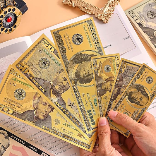 6 PCS Dollar Bill Bookmarks, Cool Waterproof Bookmark, Fancy Book Marks for Book Lovers Reading Women Writers Children, Birthday Gifts for Readers, Reading Accessories, Large & Small Sizes for Books