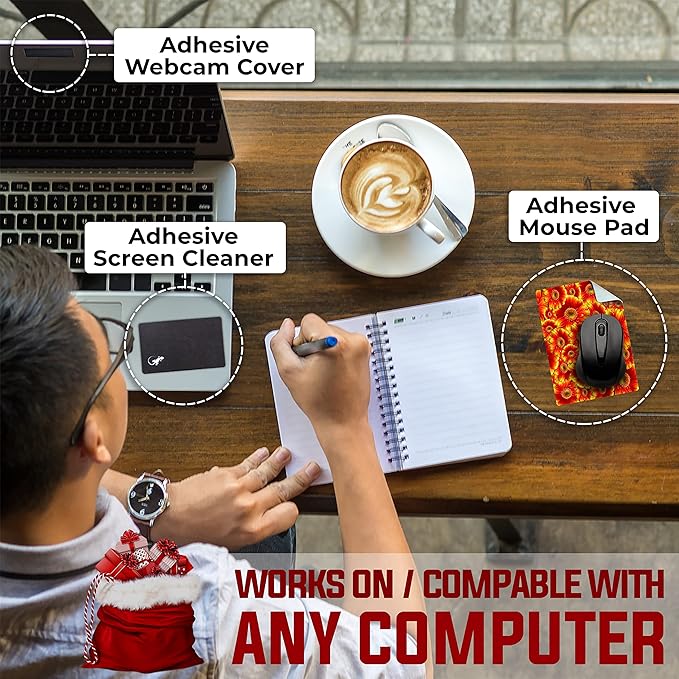 Adhesive Mouse Pad - Peel and Sticks to Any Surface - Travel Mouse Pad, Sticky for Any Surface - Excellent Tracking - Flowers GERBERAS