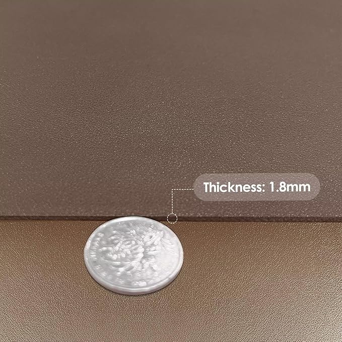 Leather Table Cover,1.8mm Thick,36x48 Inch Table Protector,Table Protector for Dining Room Table,Table Pads for Dining Room Table.(Mud Color+Champagne Gold,36x48)