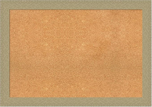 Amanti Art Natural Cork Board for Wall, 28x40 Vision Board with Gold Frame, Large Corkboard Office Decor for Home Organization, Casual Corkboard Pinboard to display items for home organization