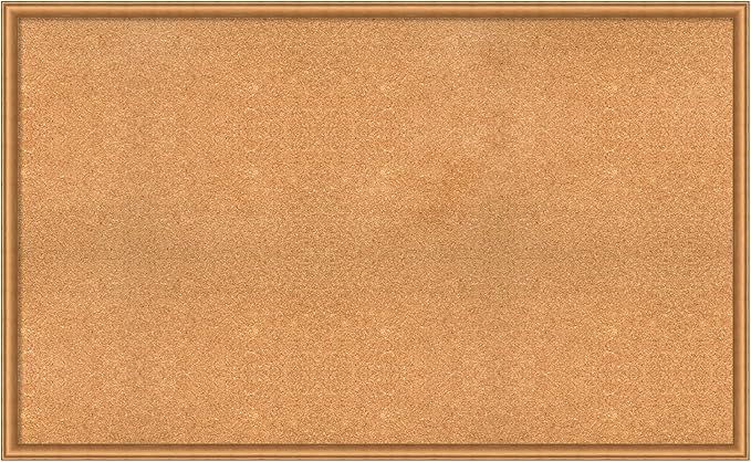 Amanti Art Natural Cork Board for Wall, 32x52 Vision Board with Bronze Frame, Oversize Corkboard Office Decor for Home Organization, Casual Corkboard Pinboard to Display Items for Home Organization