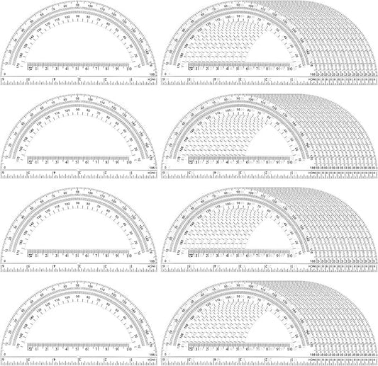 Zonon 100 Pieces Plastic Protractors Bulk Classroom Clear Math Protractors 180 Degrees 6 Inch for Geometry Student, Angle Measurement, Students Back to School Supplies Office Supplies