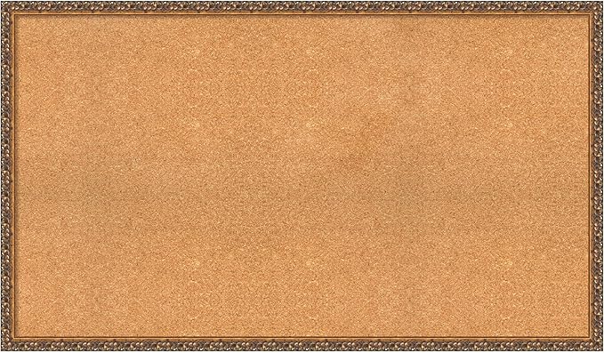 Amanti Art Natural Cork Board for Wall, 28x48 Vision Board with Bronze Frame, Oversize Corkboard Office Decor for Home Organization, Traditional Corkboard Pinboard to Display Items for Home