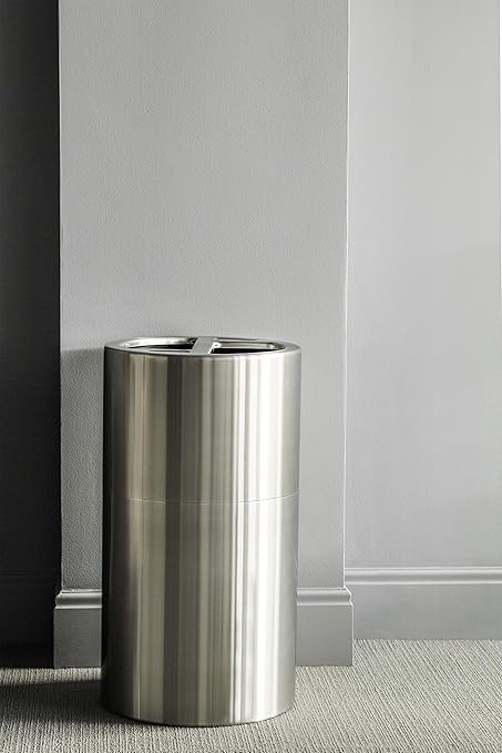 Safco Trash Can Recycling Bin Combo, 30 Gallon Indoor Kitchen Use, Stainless Steel Contemporary, Silver