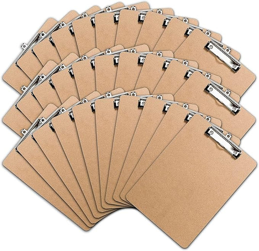 Clipboards (Set of 30) Letter Size Clipboard, Low Profile Clip, Classroom Supplies