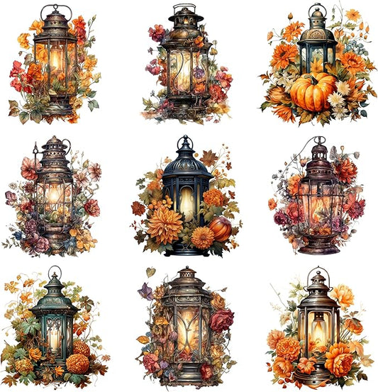 XERE 144 Pcs Radiant Lanterns Four Seasons Sticker Book for Journaling Notebooks, Sketchbook, Bookmark Making, Junk Journal, Budget Planner, Scrapbook Art Supplies Stickers
