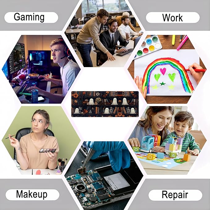 Kawaii Desk Mat Cute Gothic Desk Pad Anime Dark Academia Mouse Pad Gaming Mousepad XL Desk Matt for Desktop, Computer Laptop Keyboard and Mouse Mat for Women Office Decor Accessories 31.5x11.8 in