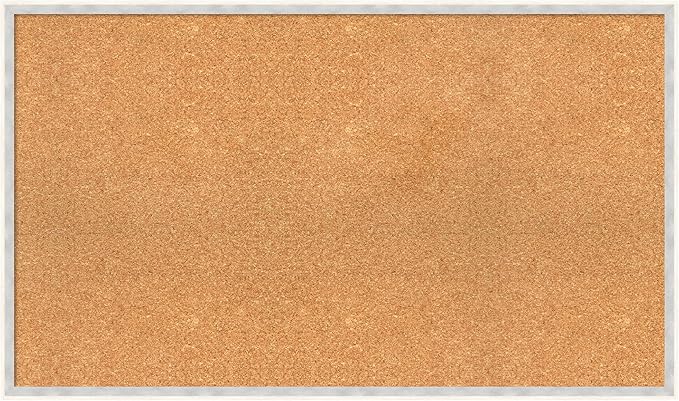 Amanti Art Natural Cork Board for Wall, 23x39 Vision Board with White Frame, Large Corkboard Office Decor for Home Organization, Modern Corkboard Pinboard to Display Items for Home Organization in