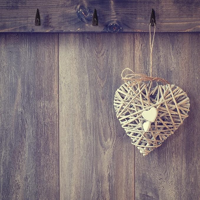 Ferraycle 30 Pieces Metal Push Pin Hangers 20 lbs Picture Hooks Zinc Alloy Thumb Tacks Hanging Hooks with Nails for Home Office Fabric Wall Wooden Board (Black)