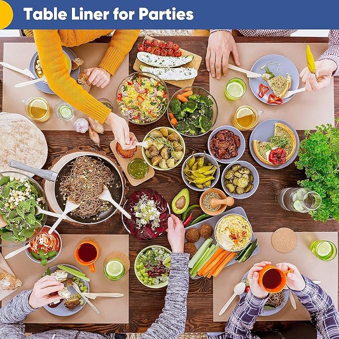 Vanhench 36"x 2400" (200') Large Brown Wrapping Easel Paper Roll, Bulletin Board Paper, Art Packing Moving Shipping Poster Supplies, Floor Covering Crafting Drawing Table Runner 70GSM 55LB