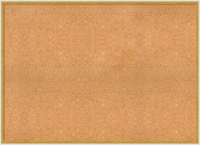 Amanti Art Natural Cork Board for Wall, 31x43 Vision Board with White Frame, Oversize Corkboard Office Decor for Home Organization, Modern Corkboard Pinboard to Display Items for Home Organization in