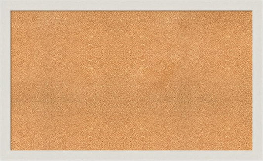 Amanti Art Natural Cork Board for Wall, 31x51 Vision Board with White Frame, Oversize Corkboard Office Decor for Home Organization, Country Rustic Corkboard Pinboard to Display Items for Home