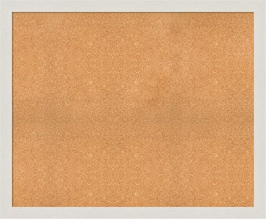 Amanti Art Natural Cork Board for Wall, 37x45 Vision Board with White Frame, Oversize Corkboard Office Decor for Home Organization, Country Rustic Corkboard Pinboard to Display Items for Home