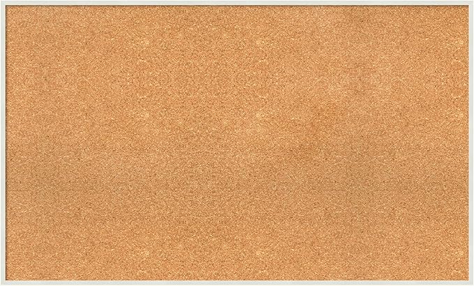 Amanti Art Natural Cork Board for Wall, 25x41 Vision Board with White Frame, Large Corkboard Office Decor for Home Organization, Modern Corkboard Pinboard to Display Items for Home Organization in