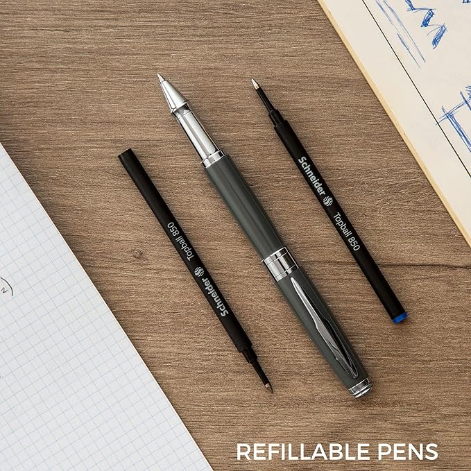 ZenZoi Elegant Pen – Grey Executive Rollerball Pen. Smooth Writing Fine Point Roller Gel Ink. Fancy, Luxury Pen for Men or Women. Quality, Business, High End Pen Gift Set