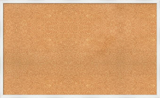 Amanti Art Natural Cork Board for Wall, 25x41 Vision Board with White Frame, Large Corkboard Office Decor for Home Organization, Country Rustic Corkboard Pinboard to Display Items for Home