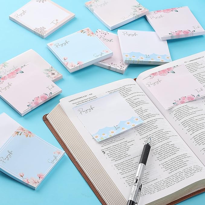 Mr. Pen- Floral Sticky Notes, 3'x3', 12 Pads, Aesthetic Colorful Sticky Notes in Bulk