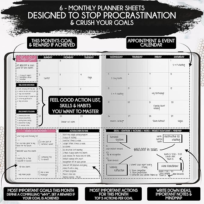 Law of Attraction Life & Goal Planner - A 90 Day Journey Creating Your Dream Life - Personal Gratitude Journal, Week Success Planner, Vision Board & Organizer + Planner Stickers, Undated