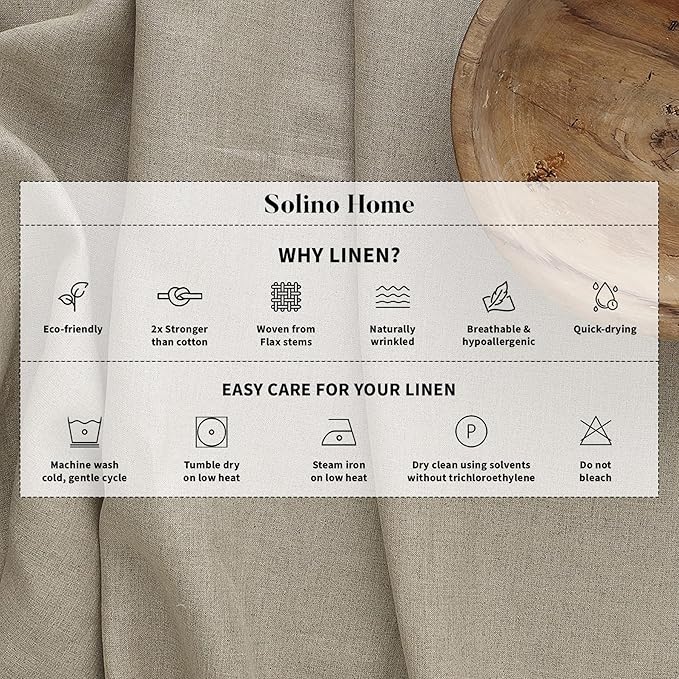 Solino Home Linen Black Table Runner 120 Inches Long - 100% Pure Linen Dining Table Runner 14 x 120 Inch for Fall, Autumn, Winter, Thanksgiving, Holiday - Fete