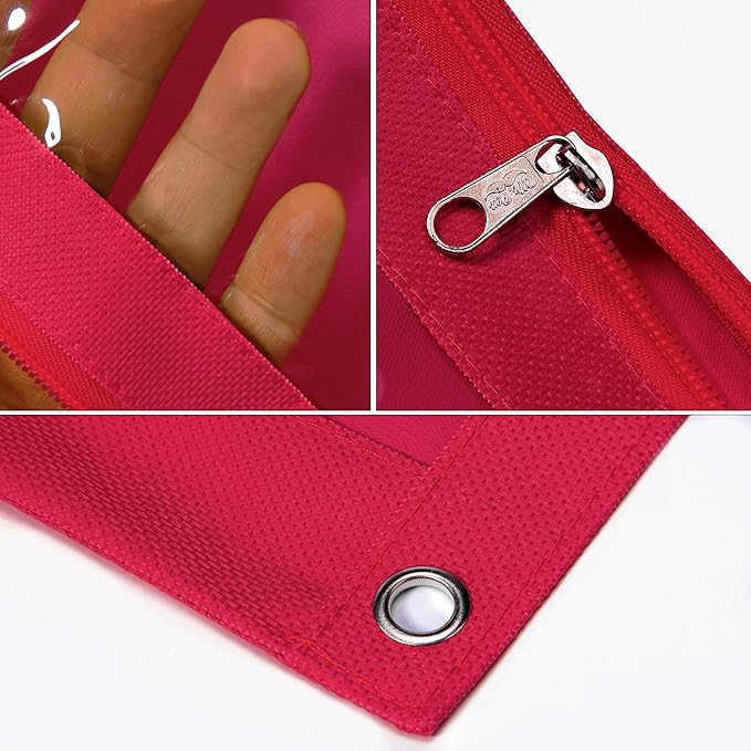Mr. Pen- Pencil Pouch for 3 Ring Binder, 2 Pack, Red and Ivory, 3 Ring Binder Pencil Pouch