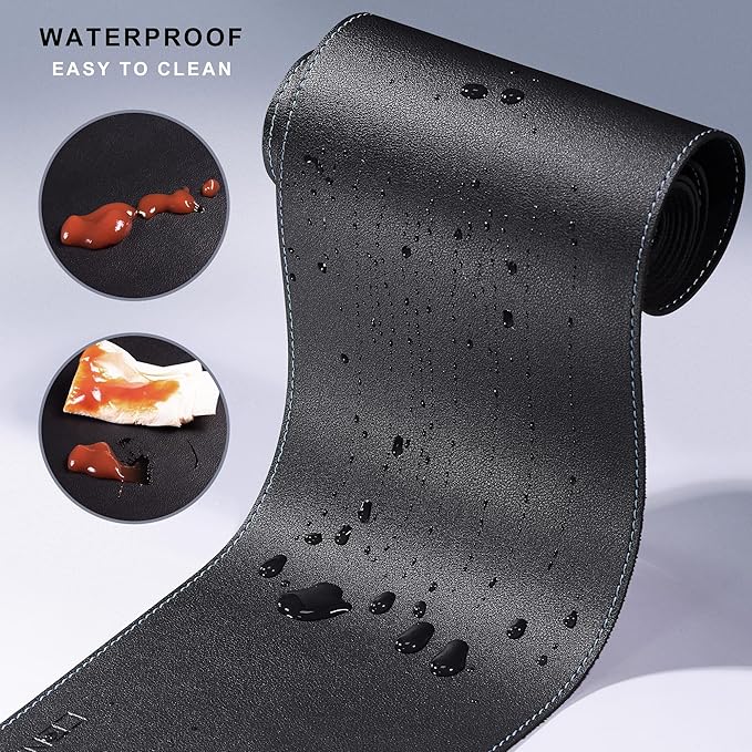 CENNBIE Console Table Leather Cover - 63 x 5.9 Inches Sofa Table Narrow Long Mat - TV/Media/Gaming/Center Console Table Protector Pad for Narrow Side Table, Sideboard, Entryway Table (Black)