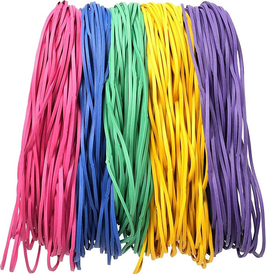 YOUOWO Rubber Bands Size #117A Multicolour 200g Strong Large Big Elastic Bands for Office Supplies Trash Cans File Folders Litter Box (7" x 1/16")
