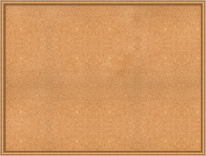 Amanti Art Natural Cork Board for Wall, 38x50 Vision Board with Bronze Frame, Oversize Corkboard Office Decor for Home Organization, Casual Corkboard Pinboard to Display Items for Home Organization