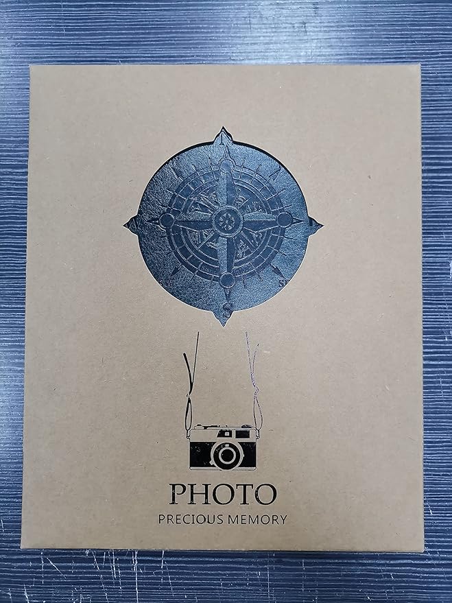 ThxMadam Green Scrapbook Leather Photo Album Vintage Wedding Guest Book Memory Book with 60 Black Pages Present for Valentines Anniversary Mother’s Day Birthday Gift for Teacher Student Kids Friend