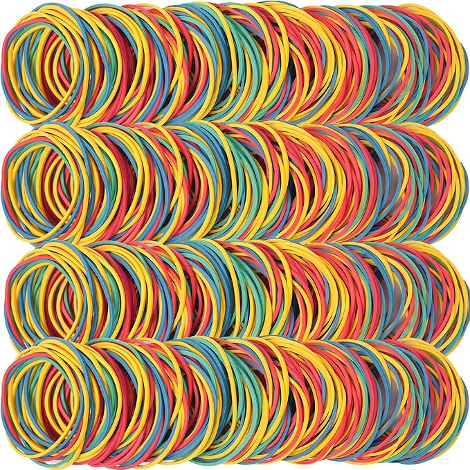 Rubber Bands size#19 Colors 500pcs Elastic Rubber Bands for Office Supplies Home Size19 Blue Yellow Red Green