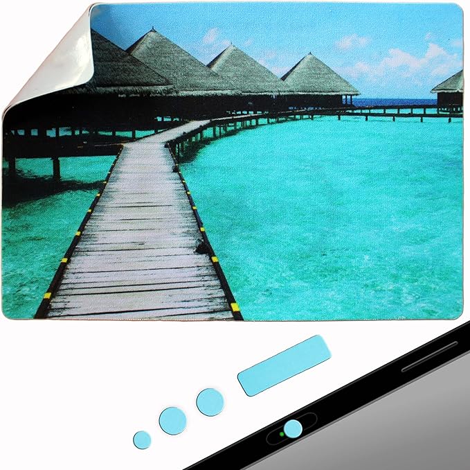Peel and Stick Mouse Pad - Portable - Adhesive Stick on Bottom - Large Size Mouse Pads - Portable (XL - Beach)