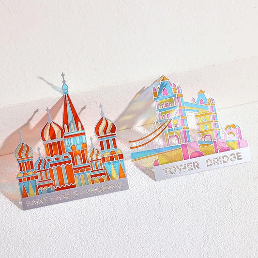 2 Pieces Metal Bookmarks with Transparent Design, Cute Book Marks for Readers, Aesthetic Book Markers for Kids, Teens, Teachers, Students, Book Accessories Gifts for Book Lovers, Reading Women and Men