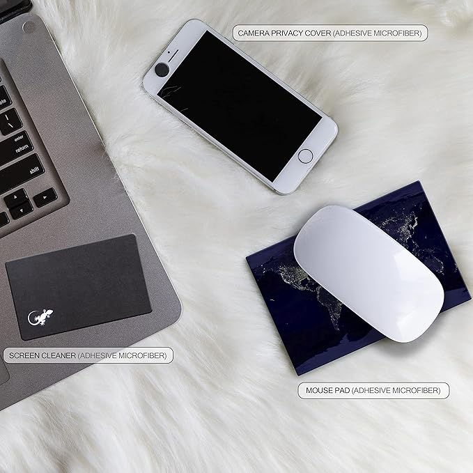 Adhesive Mouse Pad - Peel and Sticks to Any Surface - Travel Mouse Pad, Sticky for Any Surface - Excellent Tracking - Earth Night MAP