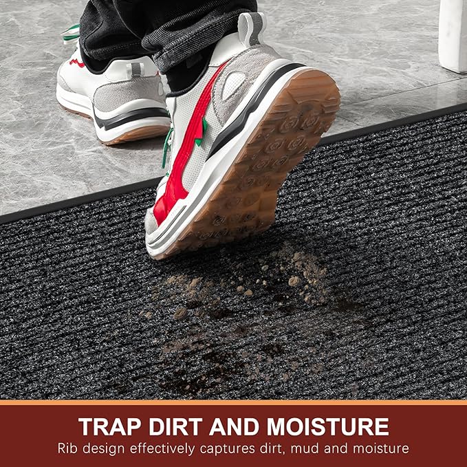 Vicwe Indoor Outdoor Door Mat, 2'x4' Heavy Duty Front Door Mat, Non-Slip Washable Doormats Entrance Mats, Dirt Resistant and Absorbent Doormat, Commercial Outdoor Entrance Floor Mat for Home Office