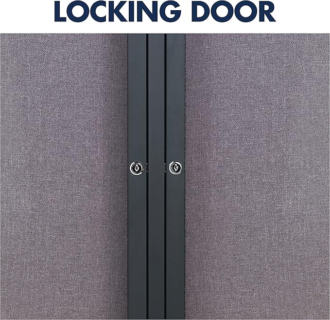 Quartet Enclosed Fabric Bulletin Board, 4 x 3 Feet, 2 Doors, Black Frame with Gray Fabric (2364L)