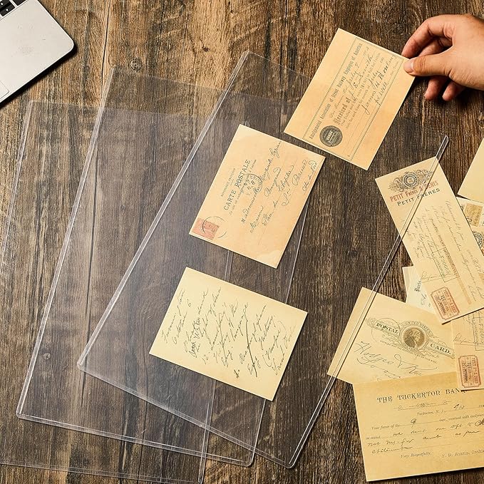 Henoyso 25 Pcs 8.5" x 14" Menu Cover Rigid Print Protectors Clear Heavy Duty Menu Holder Poster Protector Sleeve Hard Plastic Paper Sleeves for Page Sheet Photographs Document Birth Certificate