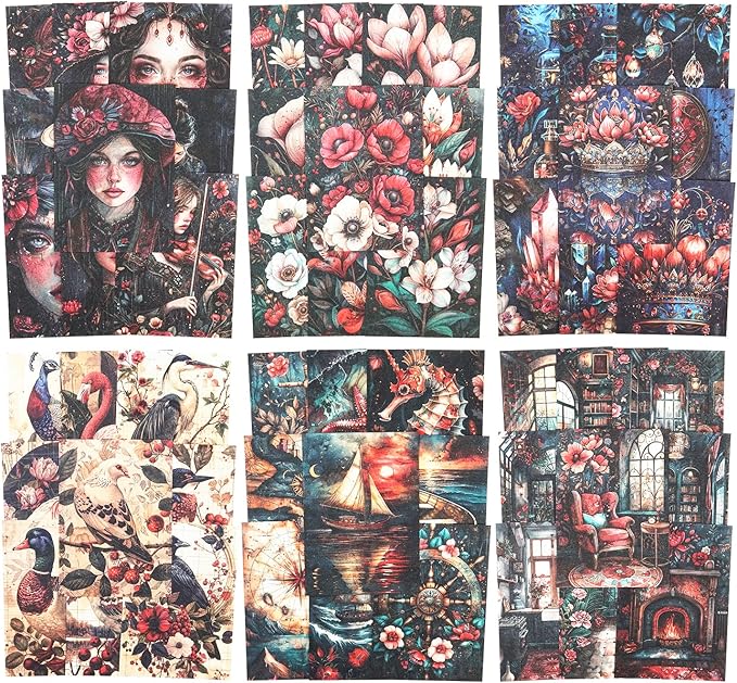 Vintage Scrapbook Paper Set, 180 PCS Ephemera Pack for Junk Journaling, Scrapbooking, Crafting, DIY Projects, Diaries, and Vintage Art Supplies