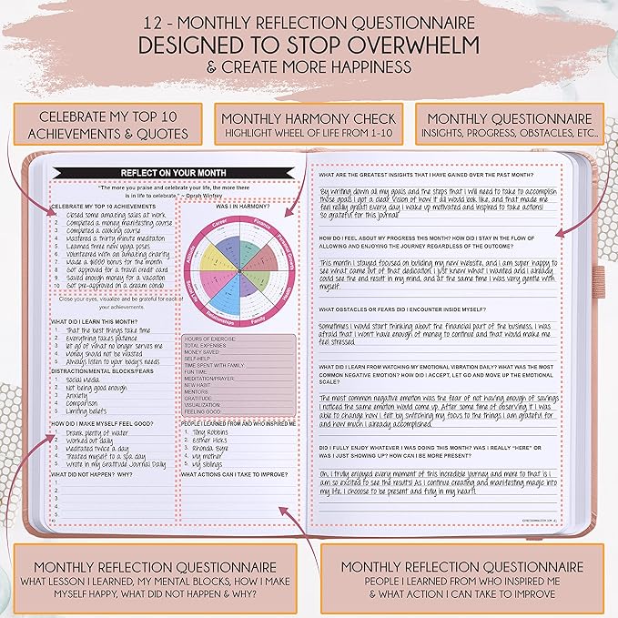 2026 Planner Weekly and Monthly | Undated Law of Attraction Planner | A 12 Month Journey for Productivity, Gratitude & Goal Setting | Includes Foldable Vision Board, Gift Box & Stickers