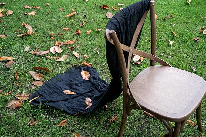 Black Table Runner Cheesecloth Gauze Rustic Premium Cotton Cheese Cloth Table Decor 120 Inch 10 FT for Wedding Bridal Baby Shower Long Sheer Boho Home Decorations